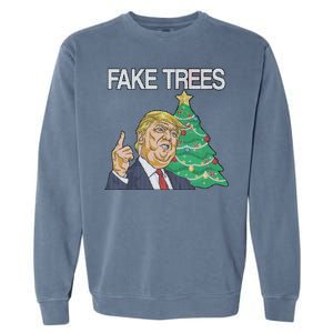 Fake Trees News Ugly Christmas Garment-Dyed Sweatshirt