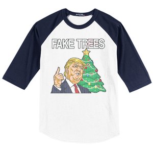 Fake Trees News Ugly Christmas Baseball Sleeve Shirt