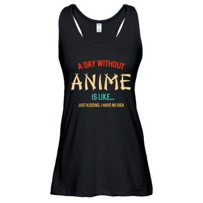 Funny Anime Lover A Day Without Anime Ladies Essential Flowy Tank