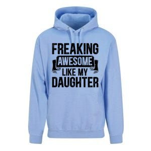 Freaking Awesome Like My Daughter Funny Gift Grandpa Dad Joke Great Gift Unisex Surf Hoodie