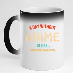 Funny Anime Lover A Day Without Anime 11oz Black Color Changing Mug