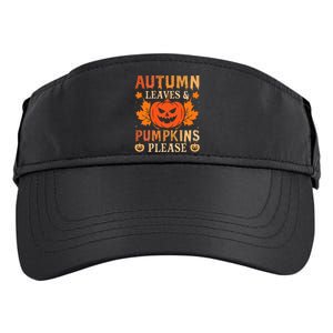 Fall Autumn Leaves & Pumpkin Please Halloween Adult Drive Performance Visor