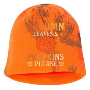 Fall Autumn Leaves & Pumpkin Please Halloween Kati - Camo Knit Beanie