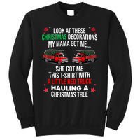 Funny A Little Red Truck Hauling A Christmas Tree Sweatshirt