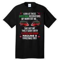 Funny A Little Red Truck Hauling A Christmas Tree Tall T-Shirt