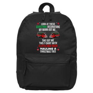 Funny A Little Red Truck Hauling A Christmas Tree 16 in Basic Backpack