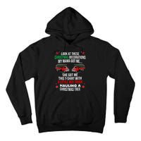 Funny A Little Red Truck Hauling A Christmas Tree Tall Hoodie