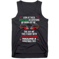 Funny A Little Red Truck Hauling A Christmas Tree Tank Top