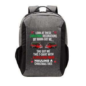 Funny A Little Red Truck Hauling A Christmas Tree Vector Backpack