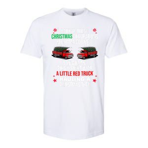 Funny A Little Red Truck Hauling A Christmas Tree Softstyle CVC T-Shirt