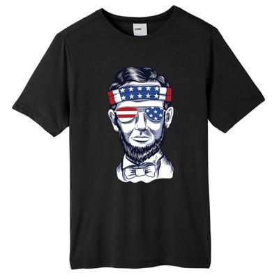 Funny Abraham Lincoln Wearing Glasses And Bandana Tall Fusion ChromaSoft Performance T-Shirt