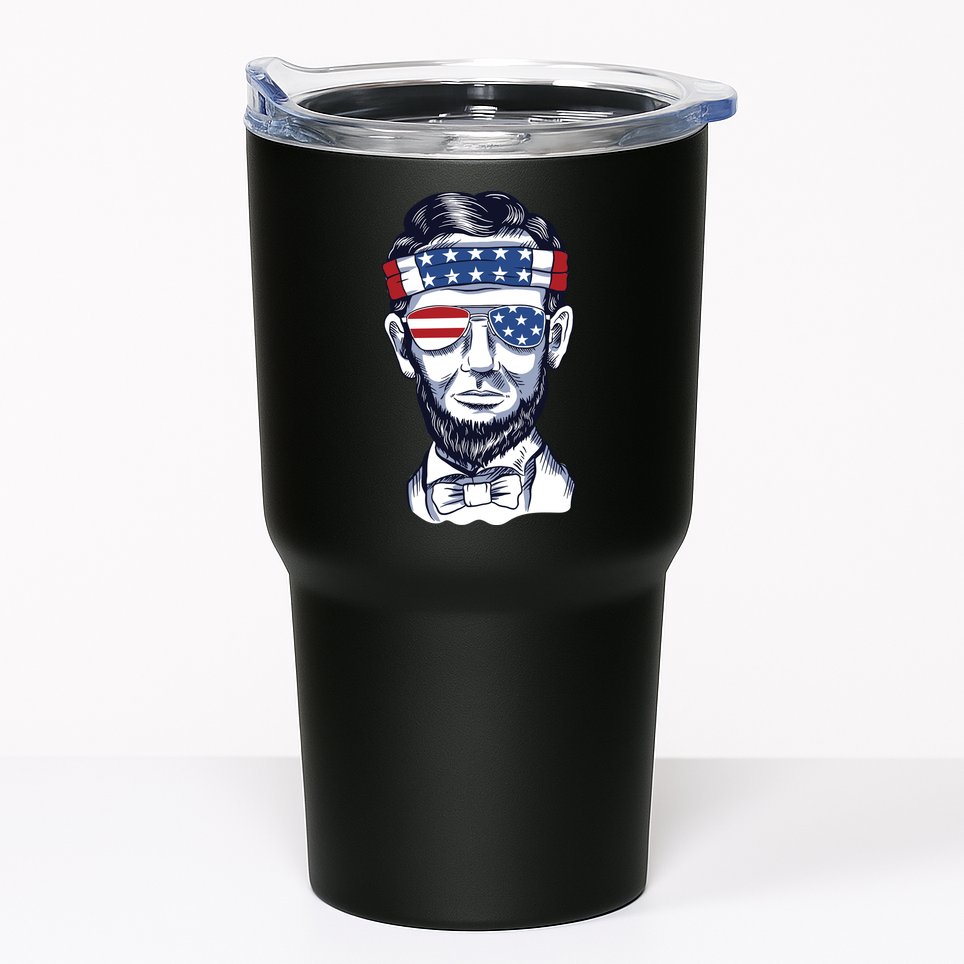 Funny Abraham Lincoln Wearing Glasses And Bandana Tumbler