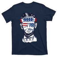 Funny Abraham Lincoln Wearing Glasses And Bandana T-Shirt