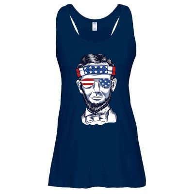 Funny Abraham Lincoln Wearing Glasses And Bandana Ladies Essential Flowy Tank