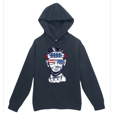 Funny Abraham Lincoln Wearing Glasses And Bandana Urban Pullover Hoodie