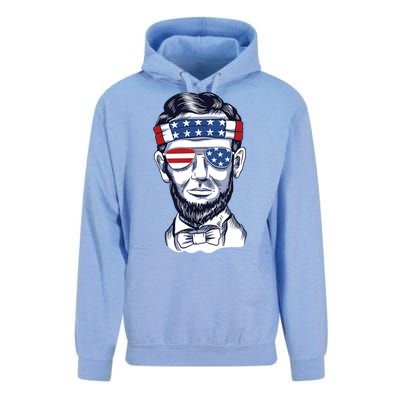 Funny Abraham Lincoln Wearing Glasses And Bandana Unisex Surf Hoodie