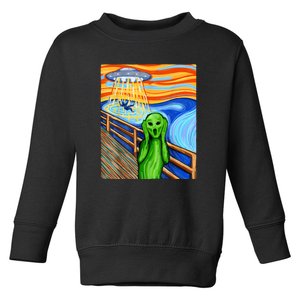 Funny Alien Lover Alien Humor Funny UFO Believe In Aliens Gift Toddler Sweatshirt