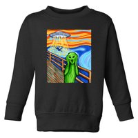 Funny Alien Lover Alien Humor Funny UFO Believe In Aliens Gift Toddler Sweatshirt