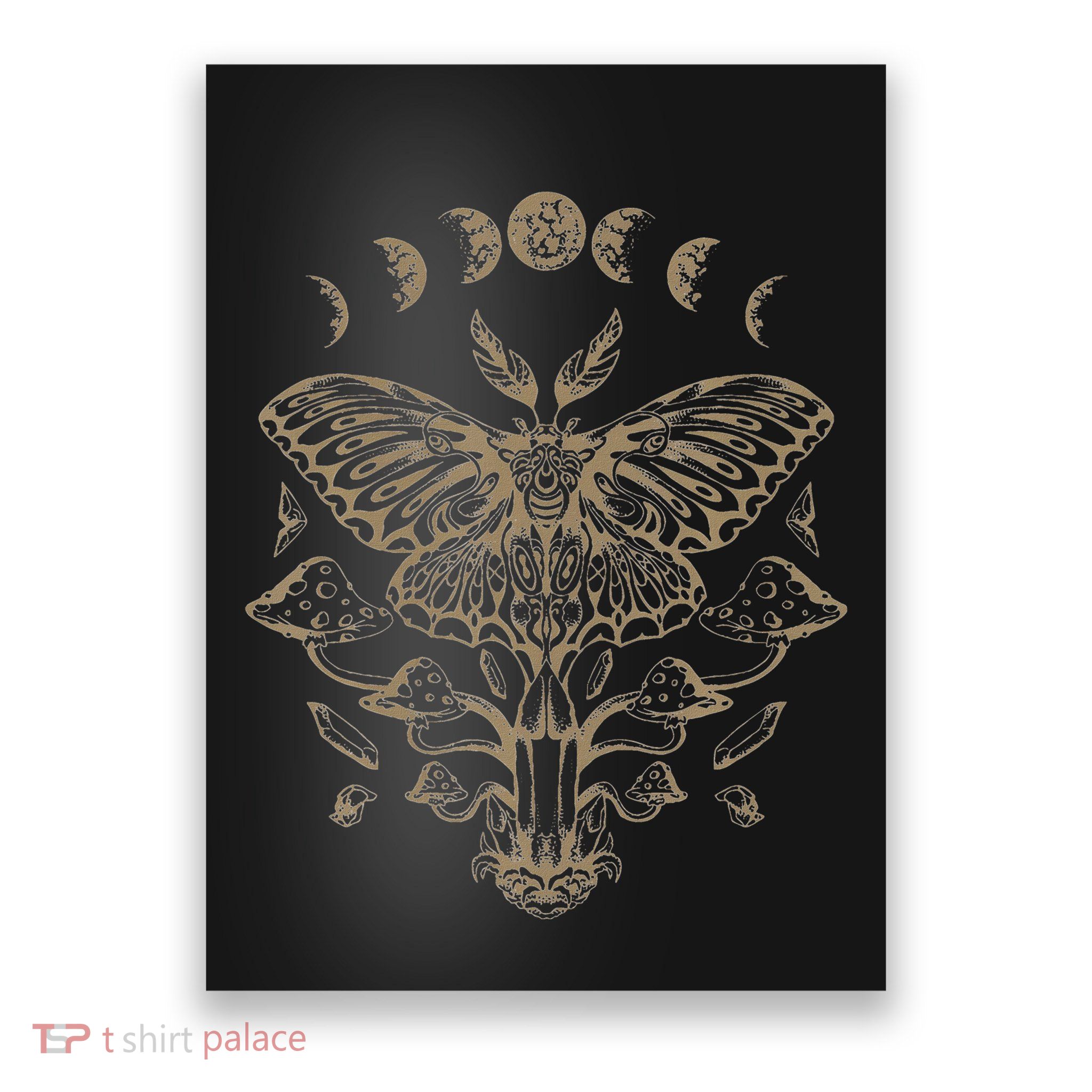 Fairycore Aesthetic Luna Moth Mushrooms Butterfly Grunge Poster