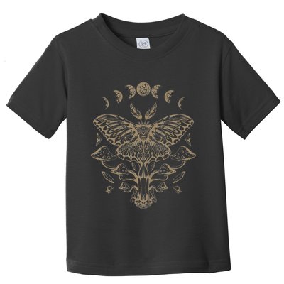 Fairycore Aesthetic Luna Moth Mushrooms Butterfly Grunge Toddler T-Shirt