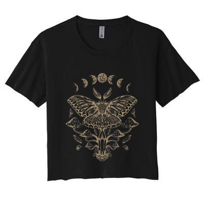 Fairycore Aesthetic Luna Moth Mushrooms Butterfly Grunge Crop Top
