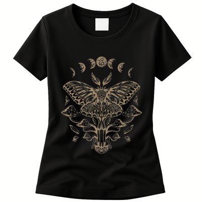 Fairycore Aesthetic Luna Moth Mushrooms Butterfly Grunge Womens T-Shirt