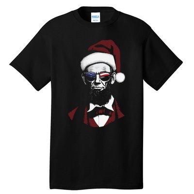 Funny Abraham Lincoln Santa Claus Abe Lincoln Christmas Tall T-Shirt