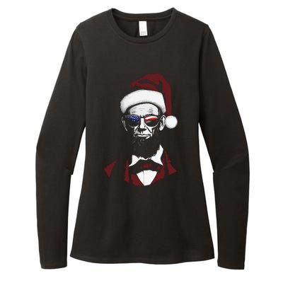 Funny Abraham Lincoln Santa Claus Abe Lincoln Christmas Womens CVC Long Sleeve Shirt