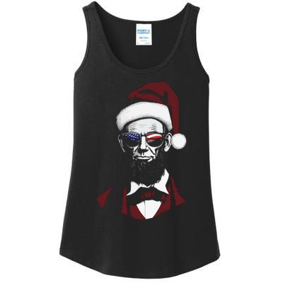 Funny Abraham Lincoln Santa Claus Abe Lincoln Christmas Ladies Essential Tank