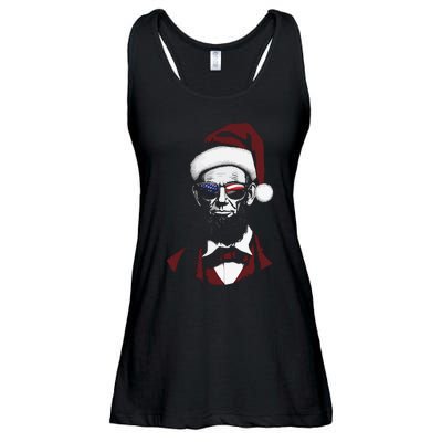 Funny Abraham Lincoln Santa Claus Abe Lincoln Christmas Ladies Essential Flowy Tank