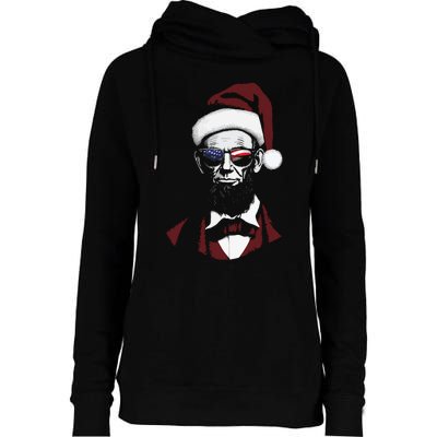 Funny Abraham Lincoln Santa Claus Abe Lincoln Christmas Womens Funnel Neck Pullover Hood