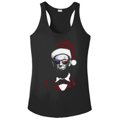 Funny Abraham Lincoln Santa Claus Abe Lincoln Christmas Ladies PosiCharge Competitor Racerback Tank