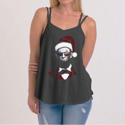 Funny Abraham Lincoln Santa Claus Abe Lincoln Christmas Women's Strappy Tank