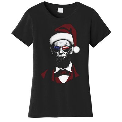 Funny Abraham Lincoln Santa Claus Abe Lincoln Christmas Women's T-Shirt