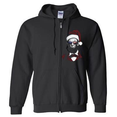 Funny Abraham Lincoln Santa Claus Abe Lincoln Christmas Full Zip Hoodie