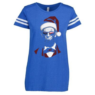 Funny Abraham Lincoln Santa Claus Abe Lincoln Christmas Enza Ladies Jersey Football T-Shirt