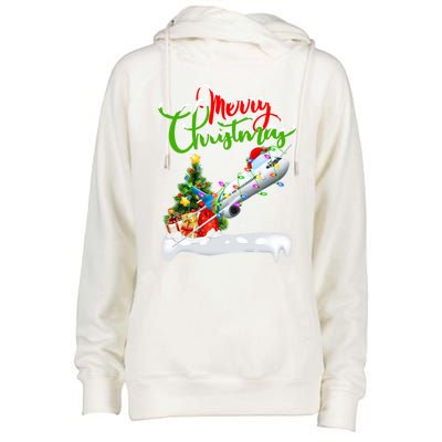 Funny Airplane Lover Xmas Lighting Santa Airplane Christmas Cute Gift Womens Funnel Neck Pullover Hood