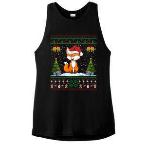 Foxes Animal Lover Xmas Gift Ugly Fox Christmas Gift Ladies PosiCharge Tri-Blend Wicking Tank