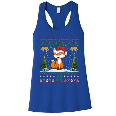 Foxes Animal Lover Xmas Gift Ugly Fox Christmas Gift Women's Racerback Tank