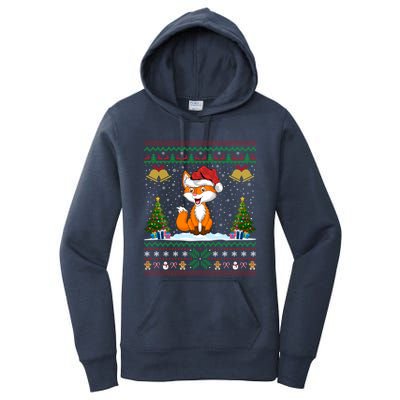 Foxes Animal Lover Xmas Gift Ugly Fox Christmas Gift Women's Pullover Hoodie