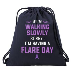 Fibro And Lupus Awareness On Rear Spoonie Flare Day Gift Drawstring Bag