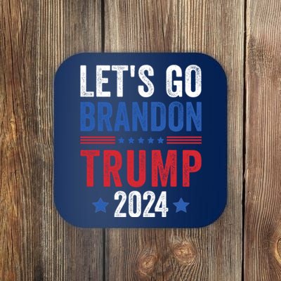 Funny Anti Liberal Us Flag LetS Go Brandon Trump 2024 Coaster