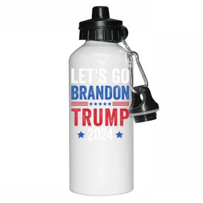 Funny Anti Liberal Us Flag LetS Go Brandon Trump 2024 Aluminum Water Bottle