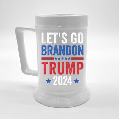 Funny Anti Liberal Us Flag LetS Go Brandon Trump 2024 Beer Stein