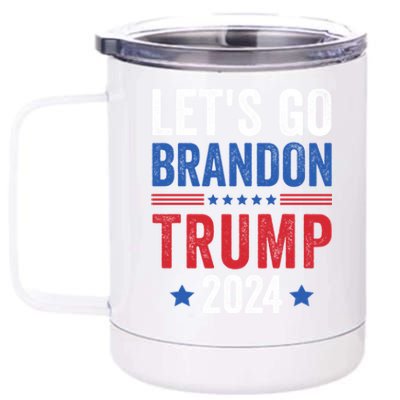 Funny Anti Liberal Us Flag LetS Go Brandon Trump 2024 12 oz Stainless Steel Tumbler Cup