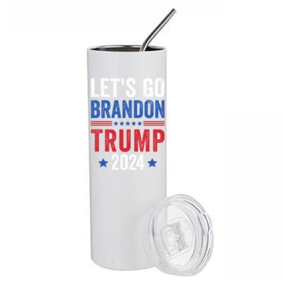 Funny Anti Liberal Us Flag LetS Go Brandon Trump 2024 Stainless Steel Tumbler