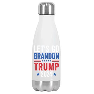 Funny Anti Liberal Us Flag LetS Go Brandon Trump 2024 Stainless Steel Insulated Water Bottle