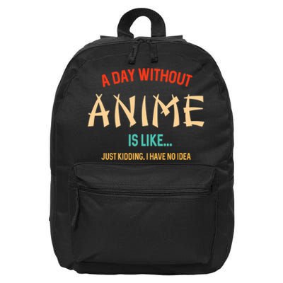 Funny Anime Lover A Day Without Anime 16 in Basic Backpack