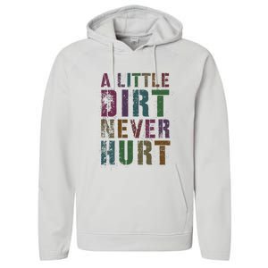 Funny A Little Dirt Never Hurt Gardening Bike Performance Fleece Hoodie