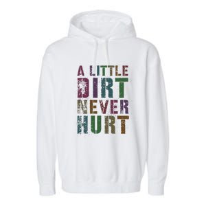 Funny A Little Dirt Never Hurt Gardening Bike Garment-Dyed Fleece Hoodie